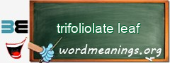 WordMeaning blackboard for trifoliolate leaf